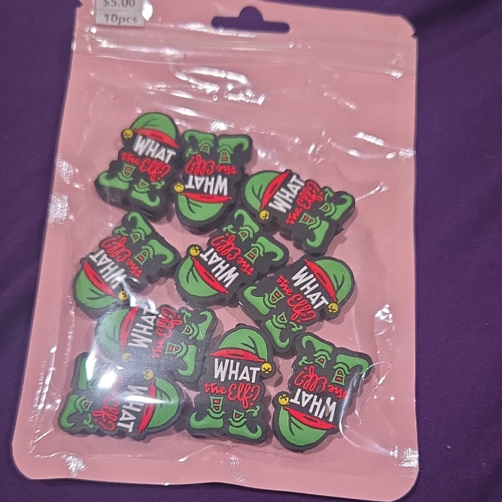 Festive Green Elf "what the elf" focal beads for bead pens